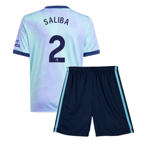 Dětský fotbalový dres Arsenal William Saliba #2 2024-25 Třetí Krátký Rukáv (+ trenýrky)